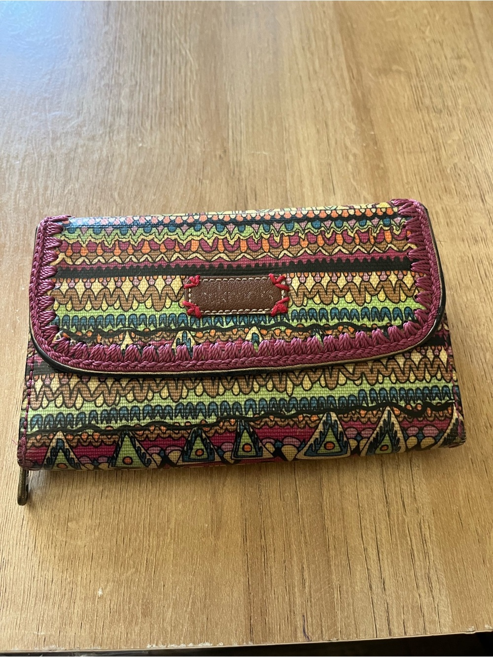 Sakroots Spirit Desert Trifold Clutch Wallet Embroidered Flap Floral